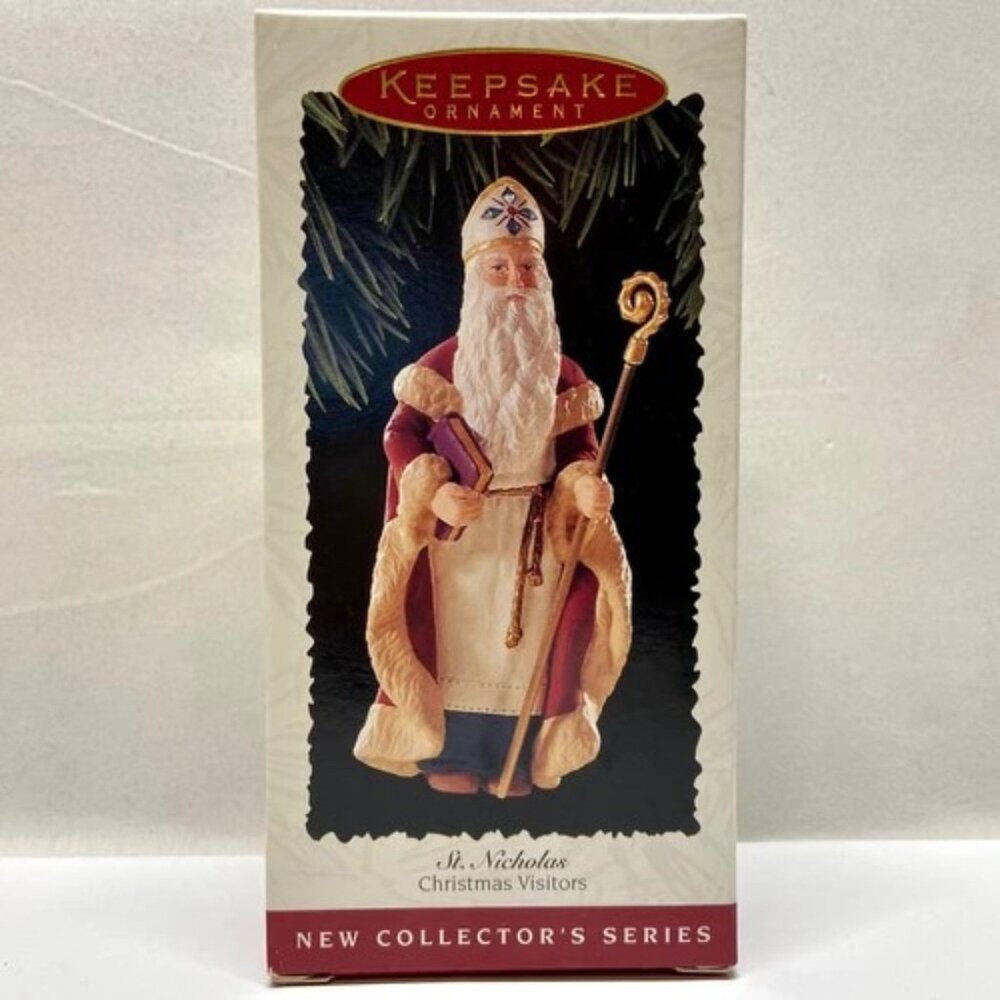 Vintage St. Nicholas Christmas Visitors Ornament Hallmark New Collector 1995 NIB